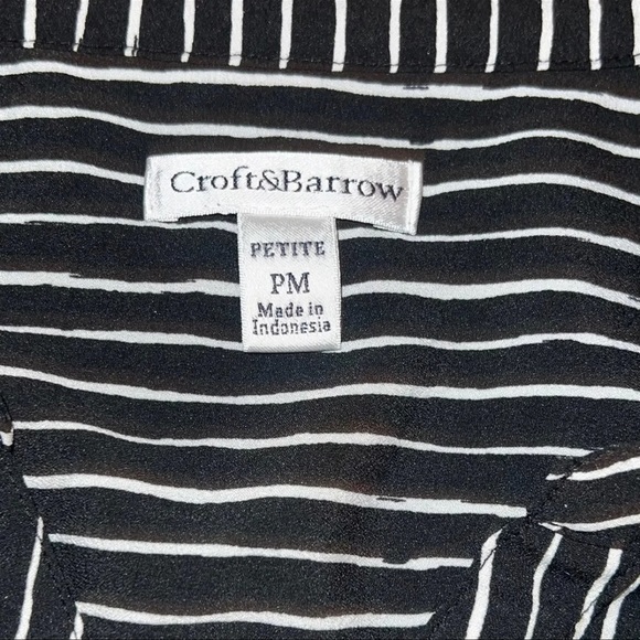 Croft & Barrow Long Sleeve Striped Button Down Blouse - Picture 8 of 9